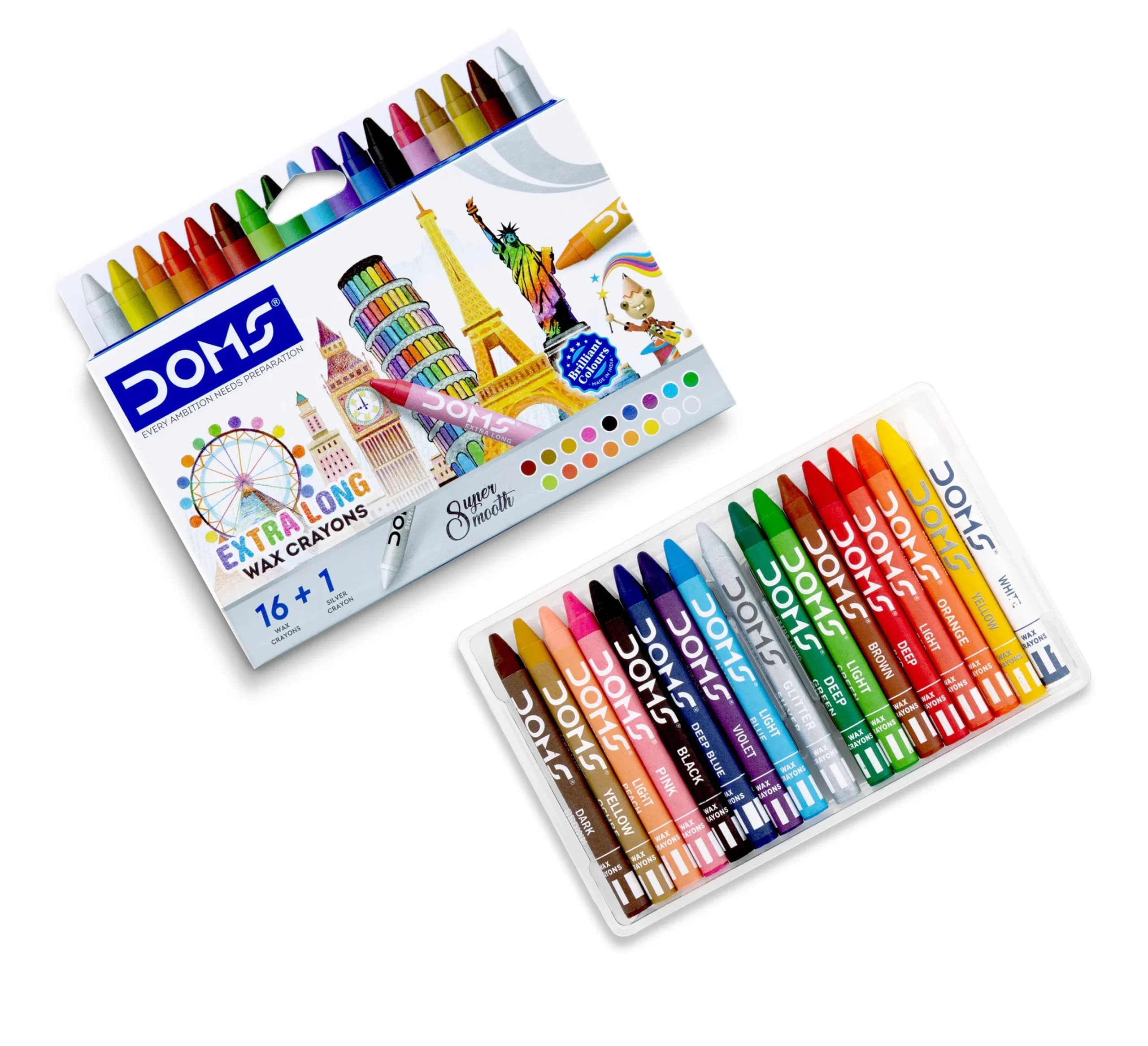 مجموعة أقلام تلوين شمعية عدد 16 ماركة دومز
